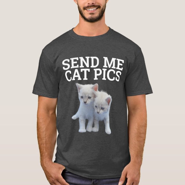 SKICKA MIG KATTBILDER, Roliga Katt T-Shirts (Framsida)