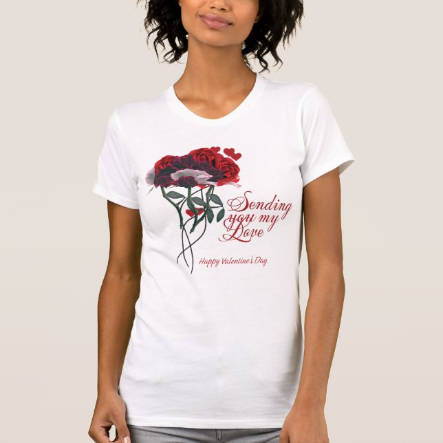 Skicka mig min Alla hjärtans dag i kärlek Lycklig T Shirt (Framsida)