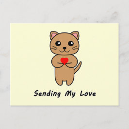 Skicka min Kärlek - Gult - bakgrund Vykort