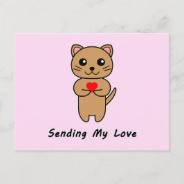 Skicka min Kärlek - Rosa - bakgrund Vykort