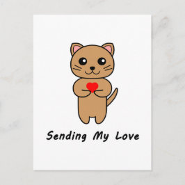 Skicka min Kärlek - vit bakgrund (Lodrät) Vykort