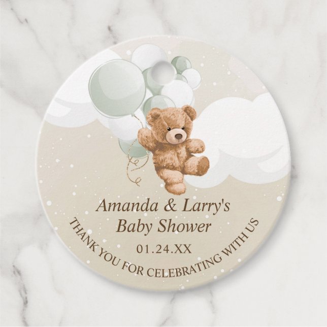 Skicka Nalle med bubblor Gåvor Etiketter (Framsida)