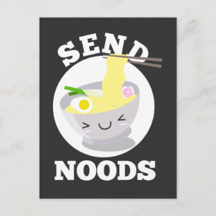 Skicka Noods Asian Kawaii Ramen Noodles Bowl Vykort