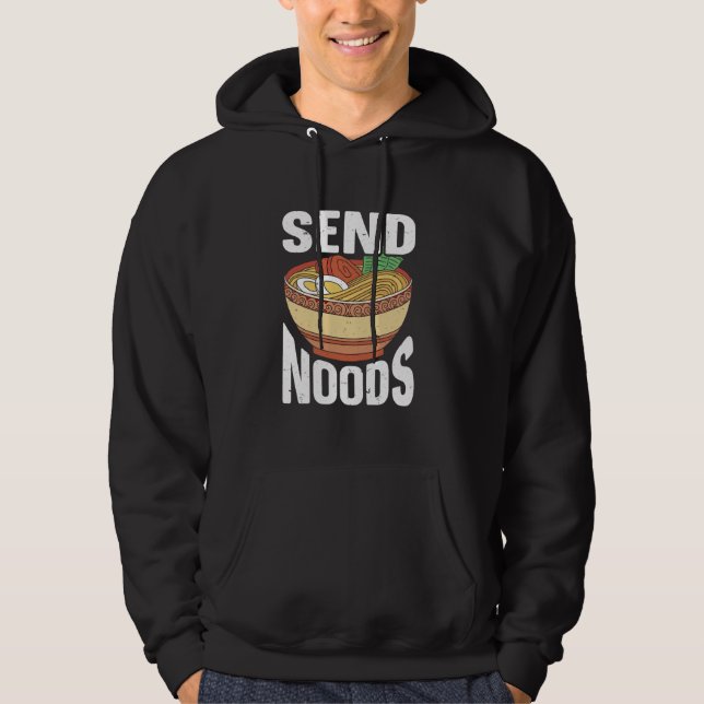 Skicka Noods Funny Japansk Ramen Noodle Hoodie (Framsida)