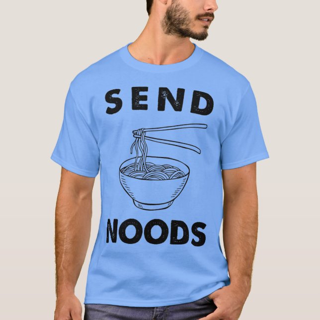 Skicka Noods Funny Ramen Noodle T Shirt (Framsida)
