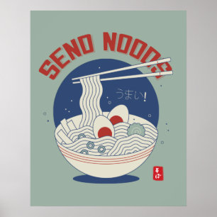 Skicka Noods Japansk Noodle Soppa Ramen Poster