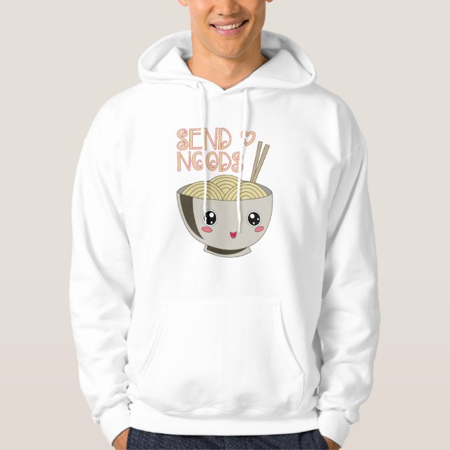 Skicka Noods Kawaii Ramen Bowl Miso Noodle Soppa G Hoodie (Framsida)