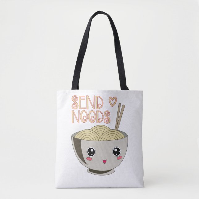 Skicka Noods Kawaii Ramen Bowl Miso Noodle Soppa G Tygkasse (Framsida)
