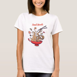 Skicka Noods Rolig Grafisk T-Shirt