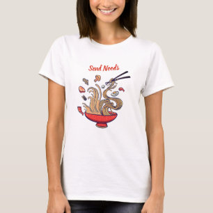 Skicka Noods Rolig Grafisk T-Shirt 