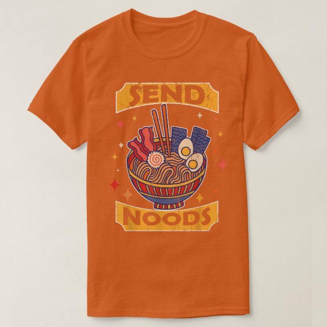 Skicka Noods tshirt Ramen Noodles Japansk Distress T Shirt (Design framsida)