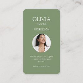 Skicka Oliv grönt fotot Social QR-kod Visitkort