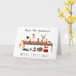 Skicka pawseccos fulla hundar på juldagen kort