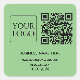 Skicka QR-kod - Business Logotyp-webbplats Social Fyrkantigt Klistermärke