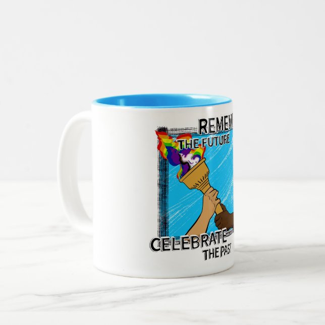 Skicka regnbågstaven Två-Tonad mugg (Framsida vänster)