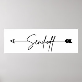 Skicka signeringsriktning Bröllop-tecken Poster