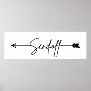 Skicka signeringsriktning Bröllop-tecken Poster