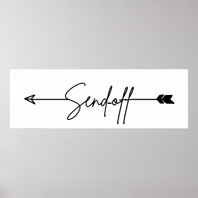 Skicka signeringsriktning Bröllop-tecken Poster (Framsidan)