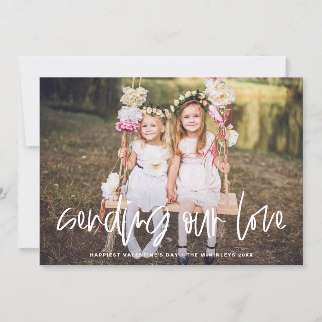 Skicka vårt foto på Alla hjärtans dag i Kärlek Julkort (Framsida)