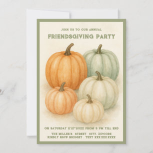 skicka vattenfärgspumpkinvängning grönt party