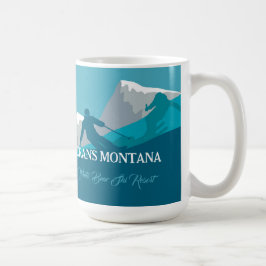 Skickar Aline Skiing Montana Anpassningsbar Text Kaffemugg