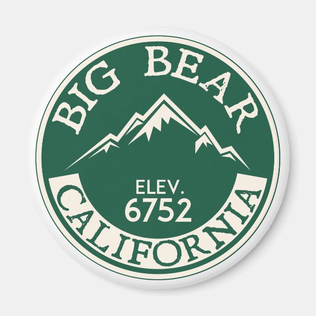 Skickar Big Bear Sjö California Ski Hiking Magnet (Framsidan)