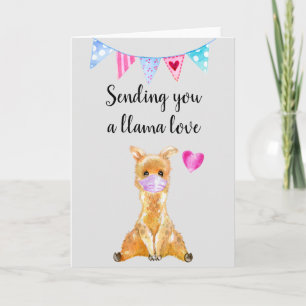 Skickar dig en LLama Love ansiktsmask Kort