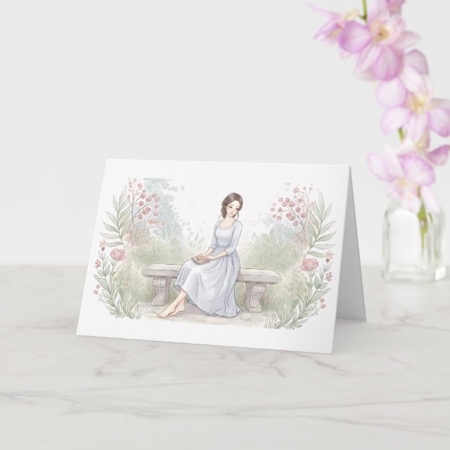 Skickar dig frid - Vattenfärgsträdgårdsläsare  Kort (Orkide)