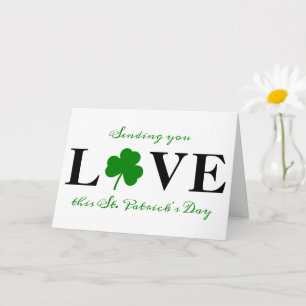 Skickar dig Kärlek Shamrock St. Patrick's Day Kort