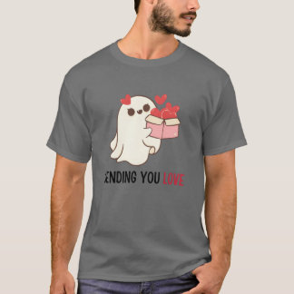 Skickar dig kärlek söta kärlekscitat tjej t shirt