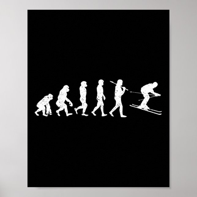 Skickar Evolution Winter Sport Downhill Ski Snowbo Poster (Framsidan)