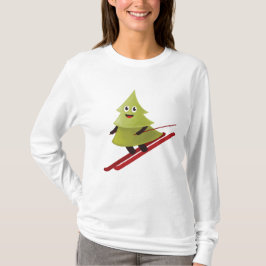 Skickar Gräs Träd Cute Snö Sports Winter Tee Shirt