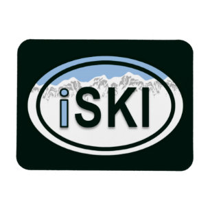 Skickar iSKI Oval Mountain Märkre Magnet