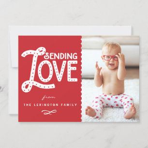 Skickar Kärlek Cute Typography Valentine Day Flat Julkort