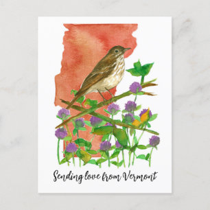 Skickar kärlek från Vermont Bird Clover Vykort