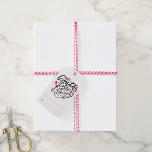 Skickar Kärlek handsbrev med hjärter Presentetikett