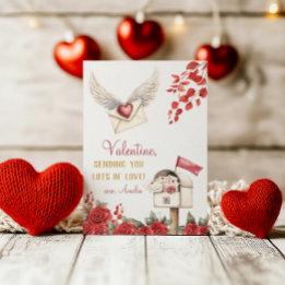 Skickar Kärlek-kuvert och Ro Valentine Anteckningskort