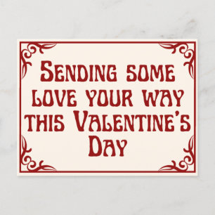 Skickar Kärlek Platonic Valentine Vykort