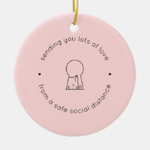 Skickar Kärlek Social Avstånd Rosa Cute Cat