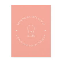 Skickar Kärlek Social Avstånd Rosa Cute Cat Lock