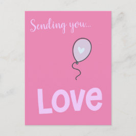 Skickar kärlek till dig - Söt ballong Vykort