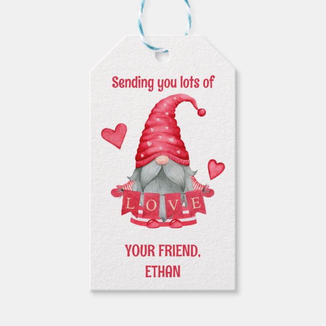 Skickar massor av Kärlek Classroom Valentines Presentetikett (Framsidan)