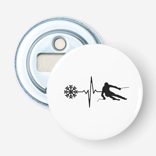 Skickar - Skickar du pulsslag Skier Gift Flasköppnare (Framsidan)