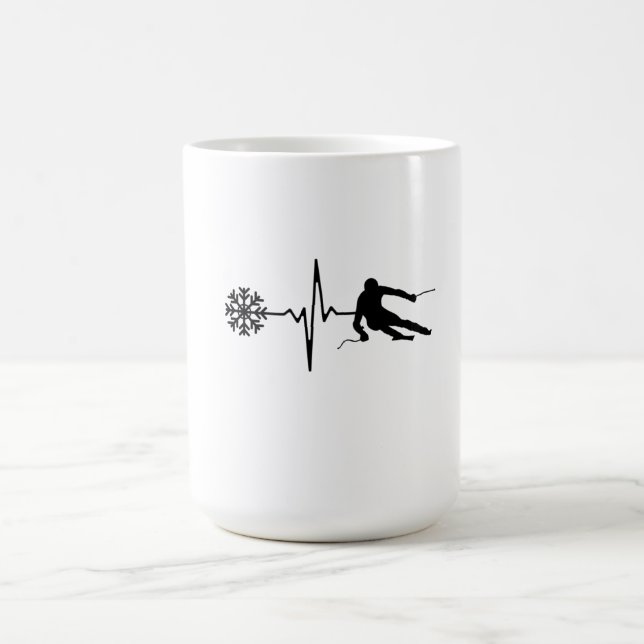 Skickar - Skickar du pulsslag Skier Gift Kaffemugg (Center)