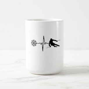 Skickar - Skickar du pulsslag Skier Gift Kaffemugg