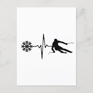 Skickar - Skickar du pulsslag Skier Gift Vykort