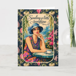 Skickar Solsken | Vintage Dam Kort