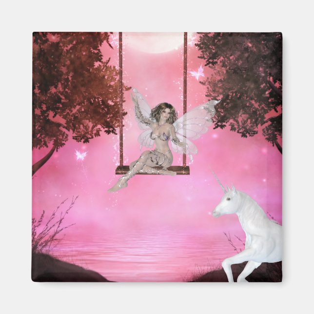 Skickar till Unicorn - Fantasy Magnet (Framsidan)