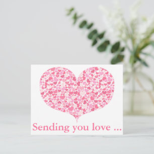 Skickar vykort för kärlek / Rosa Hearts Mönster