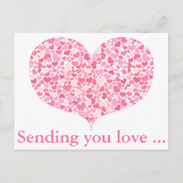 Skickar vykort för kärlek / Rosa Hearts Mönster